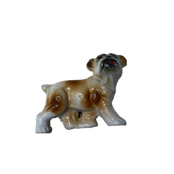 Bulldog Ceramic Porcelain Figurine JAPAN Puppy Dog Collectible 3" Long - Picture 6 of 6